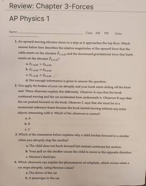 Help me with this AP physics work