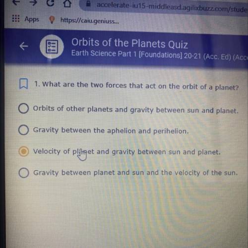 What are two forces that act on the orbit of a planet￼?