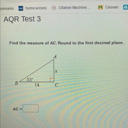 Find the measure of AC. Round to the first decimal place.
(Picture)
AC =