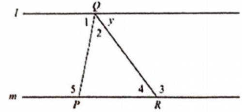 Line l is parallel to line m. Which one of the following angles must be congruent to angle y?

1.