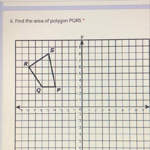 Find the area of polygon PQRS.

A. 7 units squared
B. 12 units squared 
C. 17 units squared 
D. 22