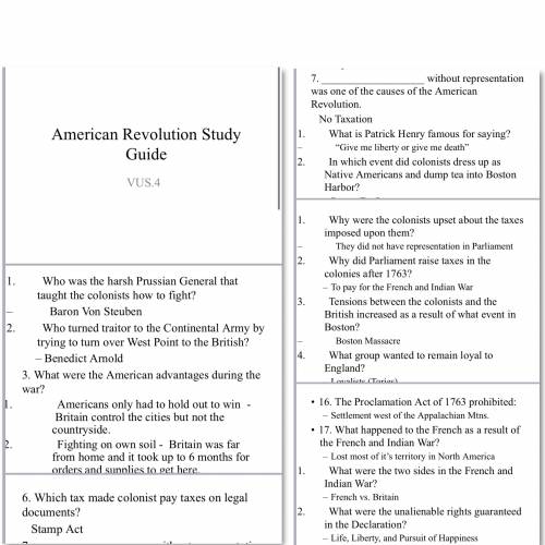 Guided notes and study guide for “The American Revolution”