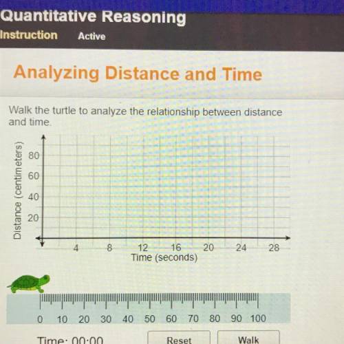 Walk the turtle to analyze the relationship between distance

 and time
80
60
Distance (centimeter