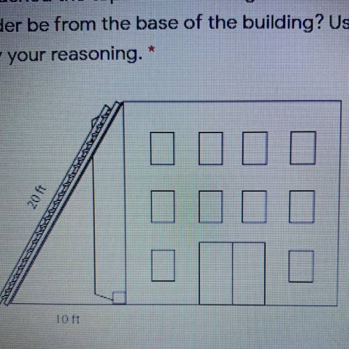 2 points

6. The drawing below shows a ladder leaning against a building. Part B:
Suppose an ident