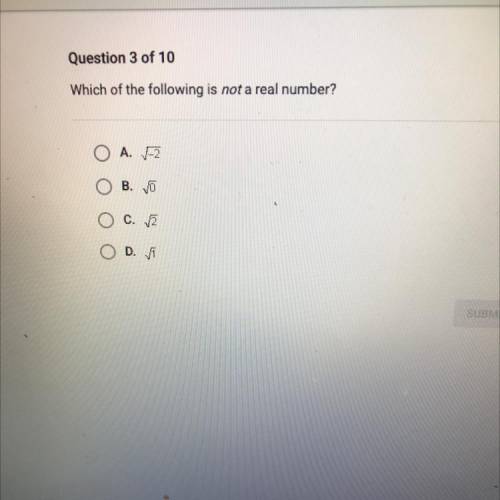 Which of the following is not a real number?