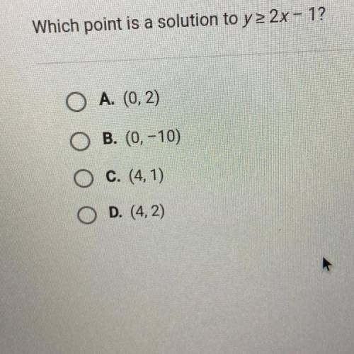 Which point is a solution to yz 2x – 1