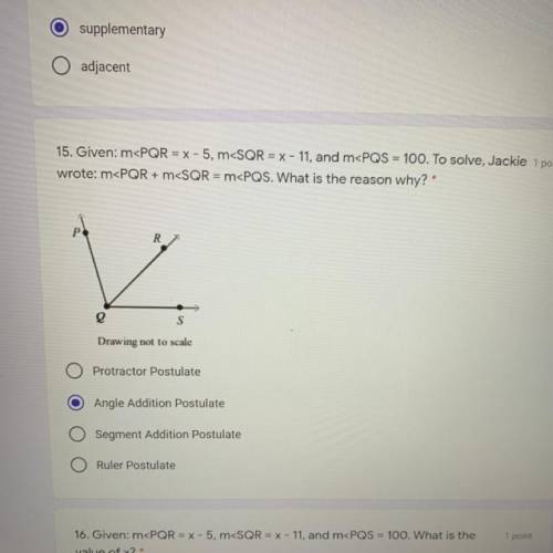Can someone tell me if I got question 15 correct for angles geometry