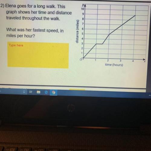 Elena goes for a long walk. This

graph shows her time and distance
traveled throughout the walk.