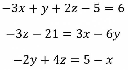 Solve the system of equations.
Type in your answer in the form (x,y,z)