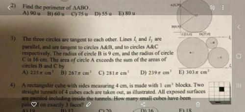How do you find the area of Circle A that is tangent to two parallel line and circle B with r=9 cm