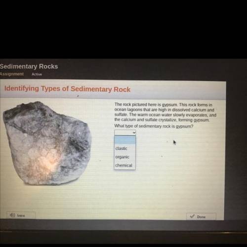 What type of sedimentary rock is gypsum.