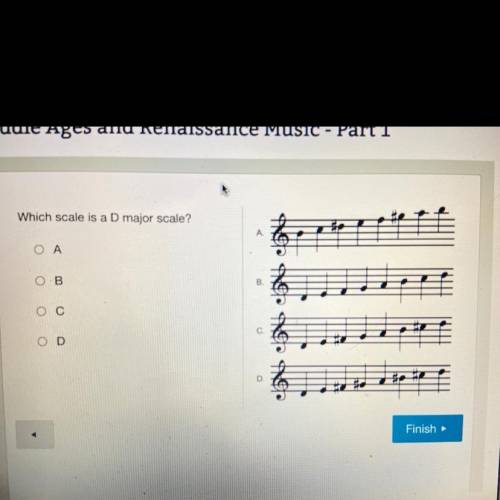 Which scale is a D major scale? help plss