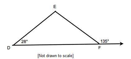 What is the measure of Angle D E F?
45°
73°
107°
117°