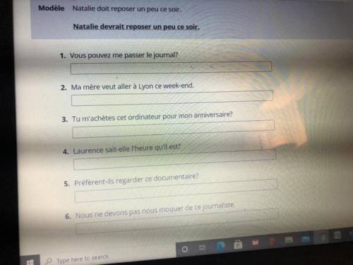 Need help with French questions! See picture