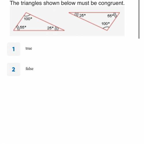 The triangles shown below must be congruent?