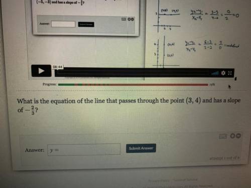 How would you solve this(what is the equation of the line that passes through the point (3,4) and h