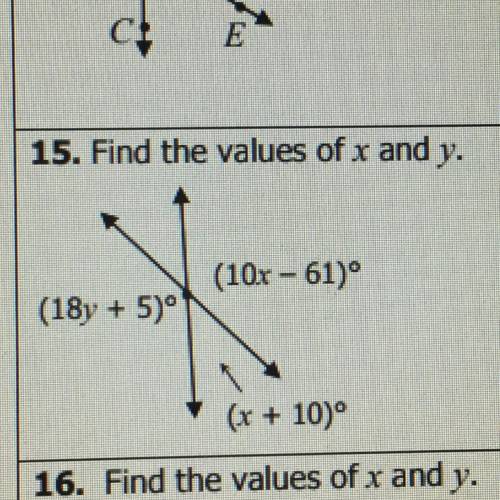 Can someone please answer this question? thank you! (assignment due today)

15. Find the values of