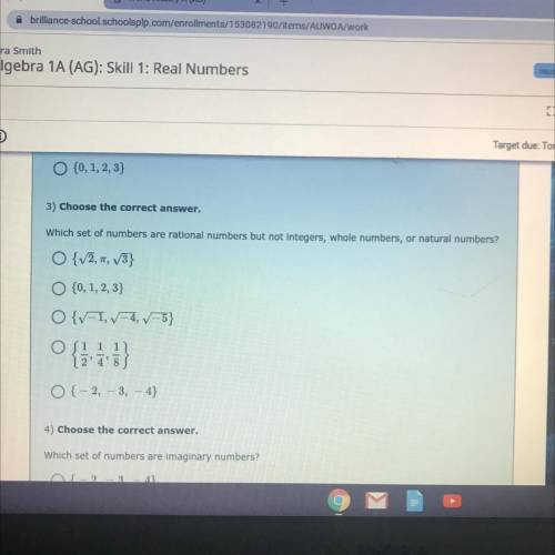 Which set of numbers are rational numbers but not integers, whole numbers, or natural numbers? PLEA