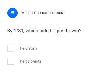 By 1781, which side begins to win?