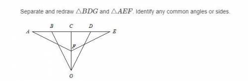 Please identify the common angles and sides or these triangles.