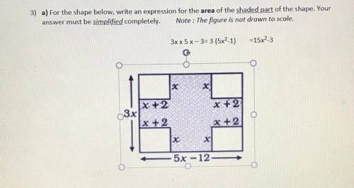 Please help? What’s a expression for the area of the shaded part