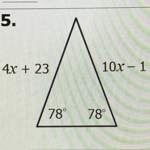 Find the value of x (pic attached)