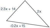 Write an expression for the perimeter of the triangle shown below:

The awnser choices are:
4.1x +
