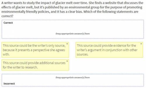 BRAINLIEST FOR CORRECT ANSWER!!!

A writer wants to study the impact of glacier melt over time. Sh