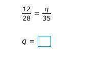 Solve for q in the proportion.