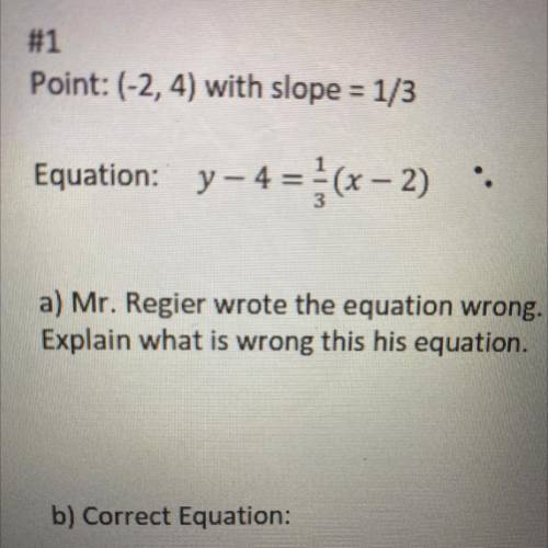 A) Mr. marc wrote the equation wrong.
Explain what is wrong this his equation.