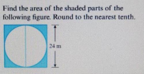 Find the area of the shaded parts of the following figure. Round to the nearest tenth.