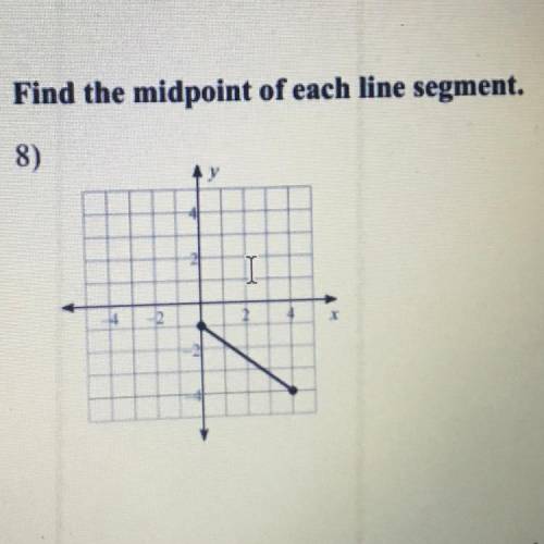 Hurry someone please answer plsss
Find the midpoint of each line segment.