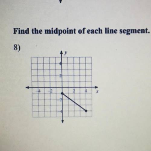 Some one pls ANWER this right pleasssee
Find the midpoint of each line segment.
8)