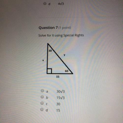 Easy question, solve for X using special rights