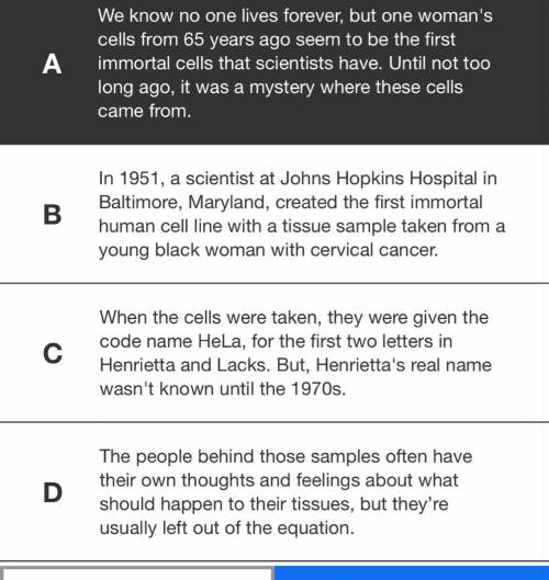 Which answer choice BEST explains the cause of the confusion about where HeLa cells came from?
