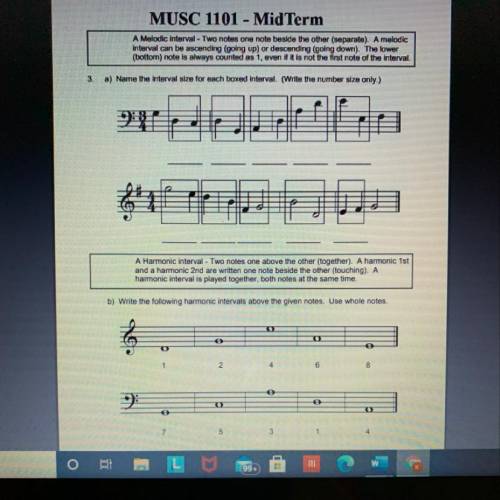 MUSC 1101 - Mid Term

A Melodic interval - Two notes one note beside the other (separate). A melod