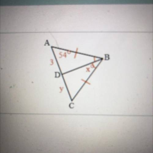 Find the values of x and y. 
x=
y=