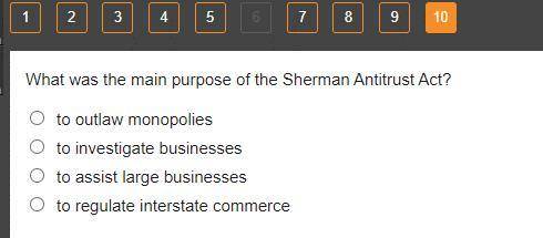 What was the main purpose of the Sherman Antitrust Act?