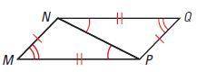 You are given that the measure of angle NMP is 46 degrees and measure of angle PNQ is 27 degrees. F