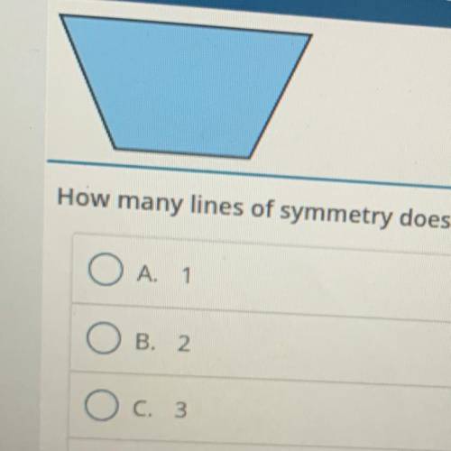 How many lines of symmetry does this figure have?
A.1
B. 2
C. 3
D. 4