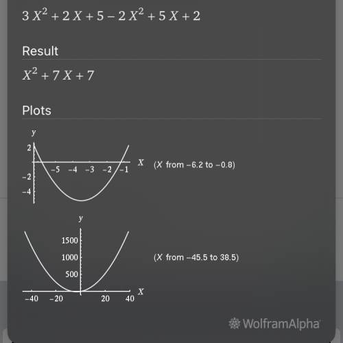 (3×^2 + 2× + 5) - (2×^2 + 5x + 2)​