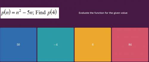 Evaluate the given function