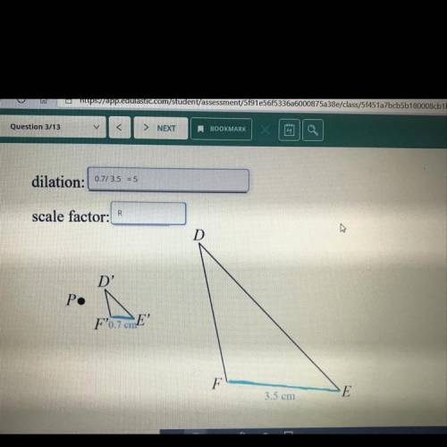 Determine the dilation and scale factor from the pre- image to the image using P as the center of d