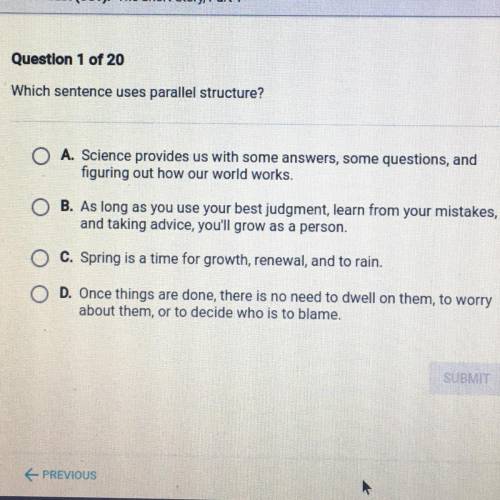 Which sentence uses parallel structure?