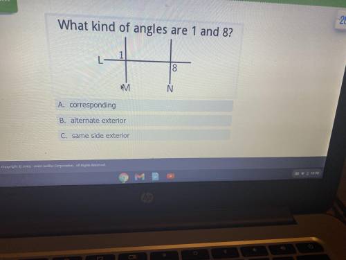 What kind of angles are 1 and 8