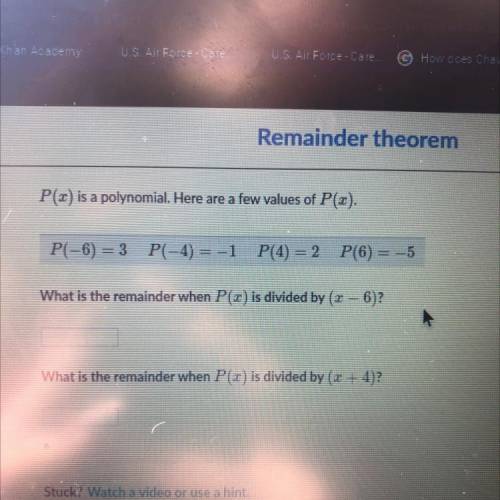P(x)is a polynomial.

P(-6) = 3 P(-4)= -1
P(4) = 2 P(6) = -5
What is the remainder when P(x) is di