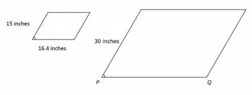 The two parallelograms below are similar. What is the length in inches of PQ?