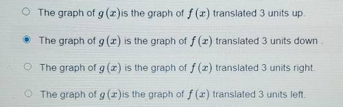 which statement correctly describes the relationship between the graph of f(x) and the graph of g(x