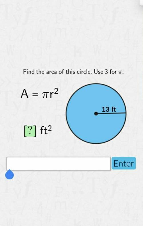 Find area of the circle using 3 as pi