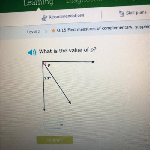 What Is the value of p? 33°